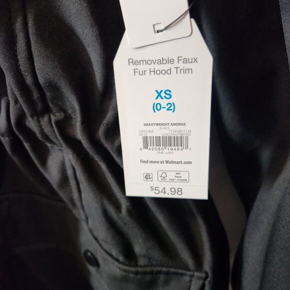 Time and Tru Women's Heavyweight Anorak Jacket in Black - Size XS - Picture 7 of 10